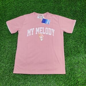 My-Melody Bunny Shirt Womens M/L 19x25 Pink Sanrio Polyester
